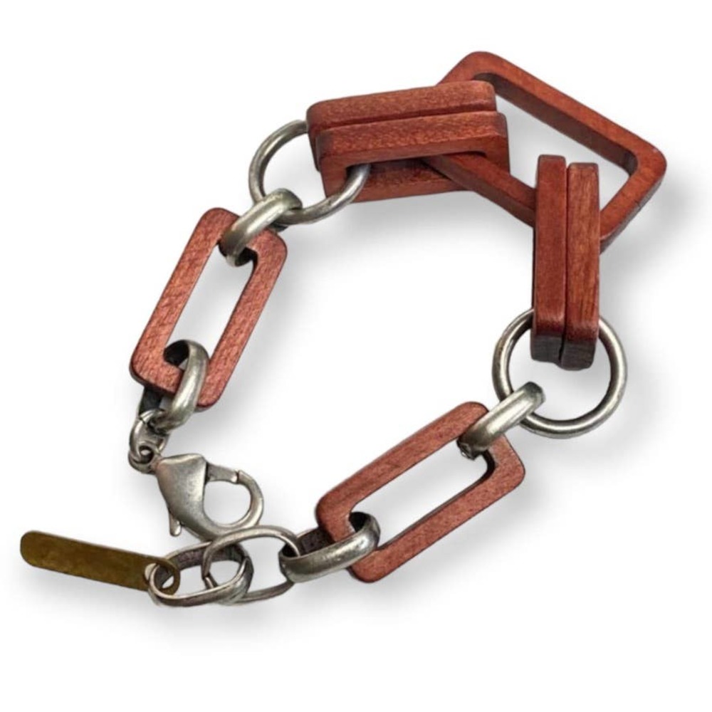 PERCH wooden and metal link bracelet